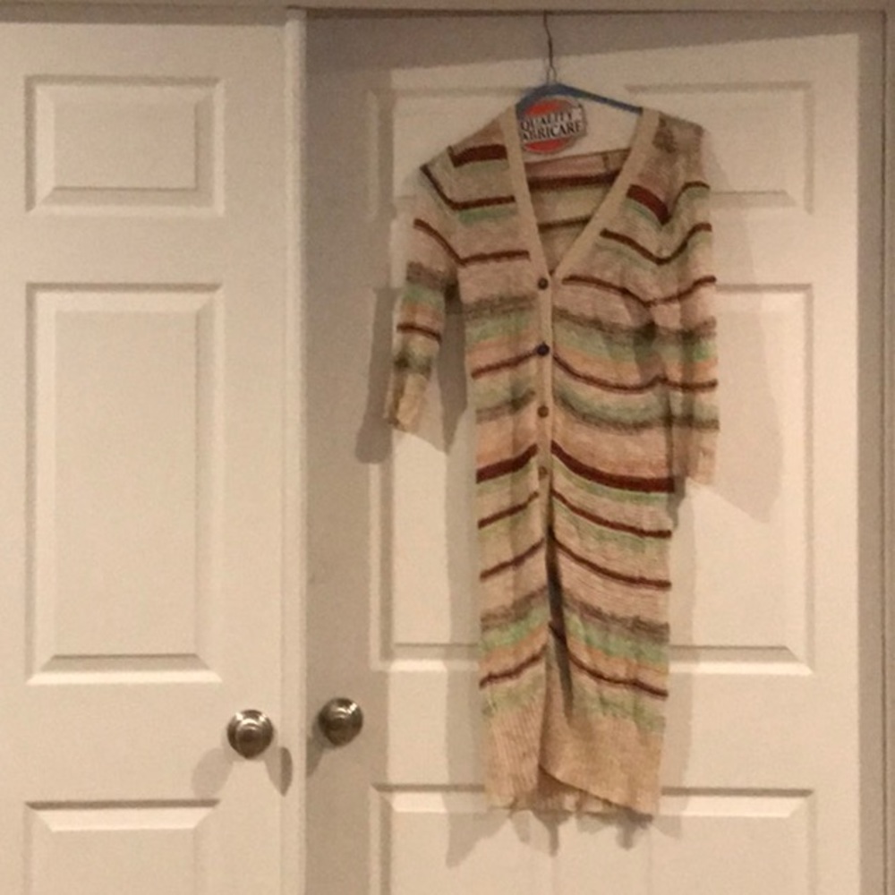 Buckle Knit striped cardigan